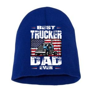 Funny Truck Driver Best Trucker Dad Ever Trucking Father Great Gift Short Acrylic Beanie