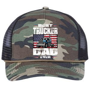 Funny Truck Driver Best Trucker Dad Ever Trucking Father Great Gift Retro Rope Trucker Hat Cap