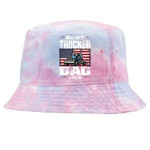 Funny Truck Driver Best Trucker Dad Ever Trucking Father Great Gift Tie-Dyed Bucket Hat