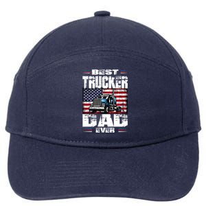 Funny Truck Driver Best Trucker Dad Ever Trucking Father Great Gift 7-Panel Snapback Hat