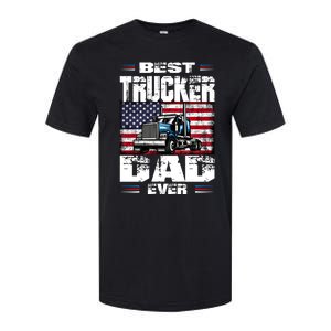 Funny Truck Driver Best Trucker Dad Ever Trucking Father Great Gift Softstyle CVC T-Shirt