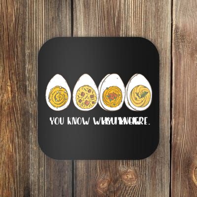 Funny Thanksgiving Dinner Deviled Egg You Know Why Im Here Coaster