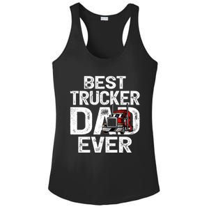 Funny Truck Driver Best Trucker Dad Ever Great Gift Ladies PosiCharge Competitor Racerback Tank