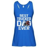 Funny Truck Driver Best Trucker Dad Ever Great Gift Ladies Essential Flowy Tank