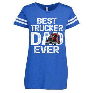 Funny Truck Driver Best Trucker Dad Ever Great Gift Enza Ladies Jersey Football T-Shirt