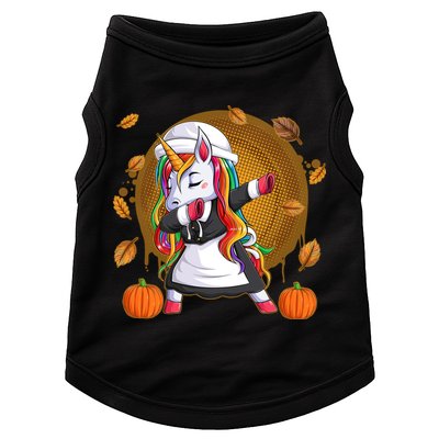 Funny Thanksgiving Dabbing Unicorn Pilgrim Doggie Tank