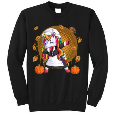 Funny Thanksgiving Dabbing Unicorn Pilgrim Sweatshirt