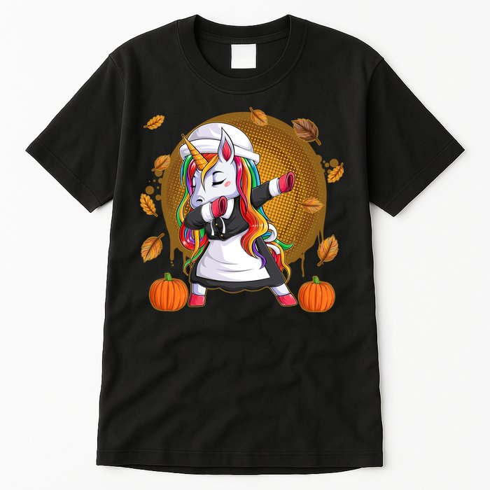 Funny Thanksgiving Dabbing Unicorn Pilgrim Tall T-Shirt
