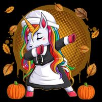 Funny Thanksgiving Dabbing Unicorn Pilgrim Drawstring Bag