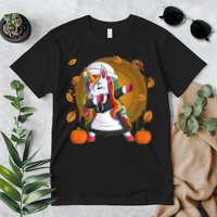 Funny Thanksgiving Dabbing Unicorn Pilgrim Premium T-Shirt