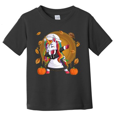 Funny Thanksgiving Dabbing Unicorn Pilgrim Toddler T-Shirt