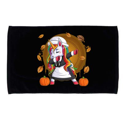 Funny Thanksgiving Dabbing Unicorn Pilgrim Microfiber Hand Towel