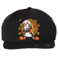 Funny Thanksgiving Dabbing Unicorn Pilgrim Wool Snapback Cap