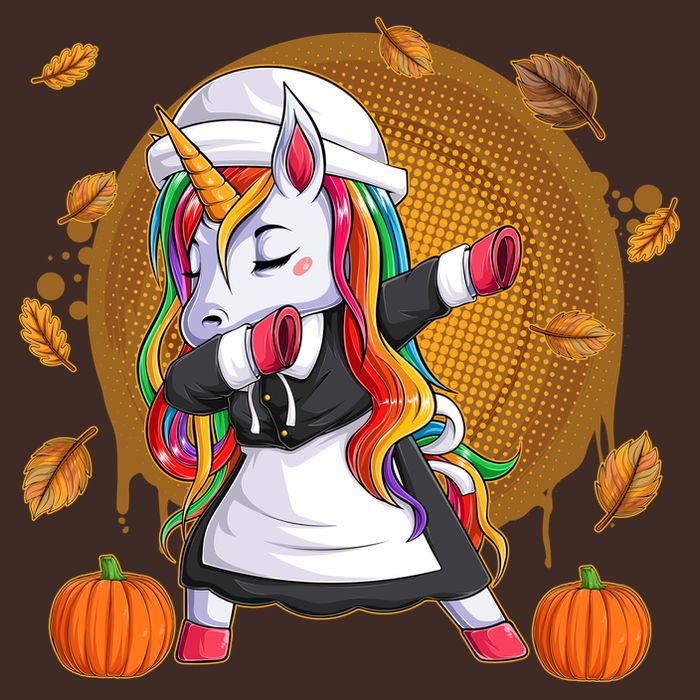 Funny Thanksgiving Dabbing Unicorn Pilgrim Beanie