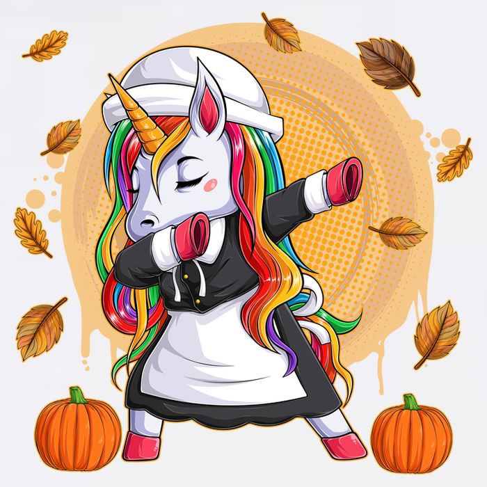 Funny Thanksgiving Dabbing Unicorn Pilgrim Garment-Dyed Sweatshirt