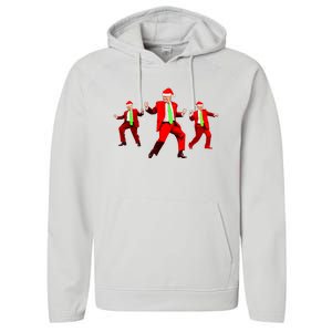 Funny Trump Dance Santa Claus Christmas Xmas Pajamas Holiday Performance Fleece Hoodie