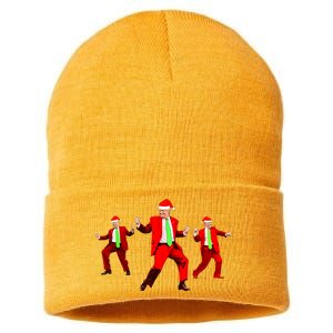 Funny Trump Dance Santa Claus Christmas Xmas Pajamas Holiday Sustainable Knit Beanie