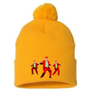 Funny Trump Dance Santa Claus Christmas Xmas Pajamas Holiday Pom Pom 12in Knit Beanie