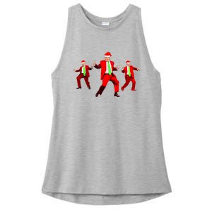 Funny Trump Dance Santa Claus Christmas Xmas Pajamas Holiday Ladies PosiCharge Tri-Blend Wicking Tank