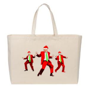 Funny Trump Dance Santa Claus Christmas Xmas Pajamas Holiday Cotton Canvas Jumbo Tote