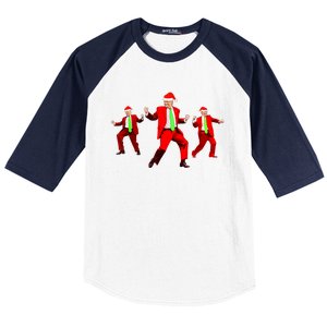 Funny Trump Dance Santa Claus Christmas Xmas Pajamas Holiday Baseball Sleeve Shirt