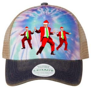 Funny Trump Dance Santa Claus Christmas Xmas Pajamas Holiday Legacy Tie Dye Trucker Hat