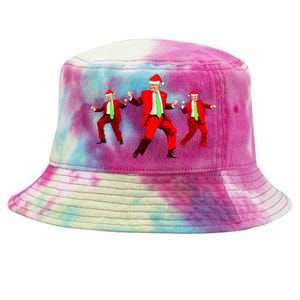 Funny Trump Dance Santa Claus Christmas Xmas Pajamas Holiday Tie-Dyed Bucket Hat