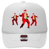 Funny Trump Dance Santa Claus Christmas Xmas Pajamas Holiday High Crown Mesh Back Trucker Hat