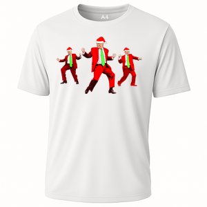 Funny Trump Dance Santa Claus Christmas Xmas Pajamas Holiday Cooling Performance Crew T-Shirt