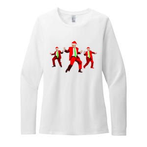 Funny Trump Dance Santa Claus Christmas Xmas Pajamas Holiday Womens CVC Long Sleeve Shirt