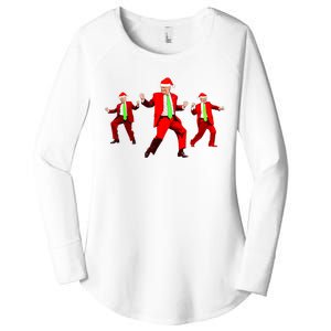 Funny Trump Dance Santa Claus Christmas Xmas Pajamas Holiday Women's Perfect Tri Tunic Long Sleeve Shirt