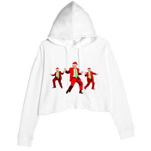 Funny Trump Dance Santa Claus Christmas Xmas Pajamas Holiday Crop Fleece Hoodie