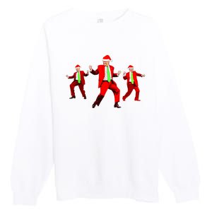 Funny Trump Dance Santa Claus Christmas Xmas Pajamas Holiday Premium Crewneck Sweatshirt