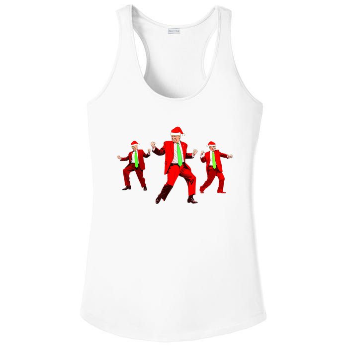 Funny Trump Dance Santa Claus Christmas Xmas Pajamas Holiday Ladies PosiCharge Competitor Racerback Tank