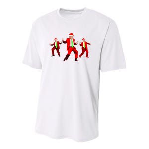 Funny Trump Dance Santa Claus Christmas Xmas Pajamas Holiday Youth Performance Sprint T-Shirt