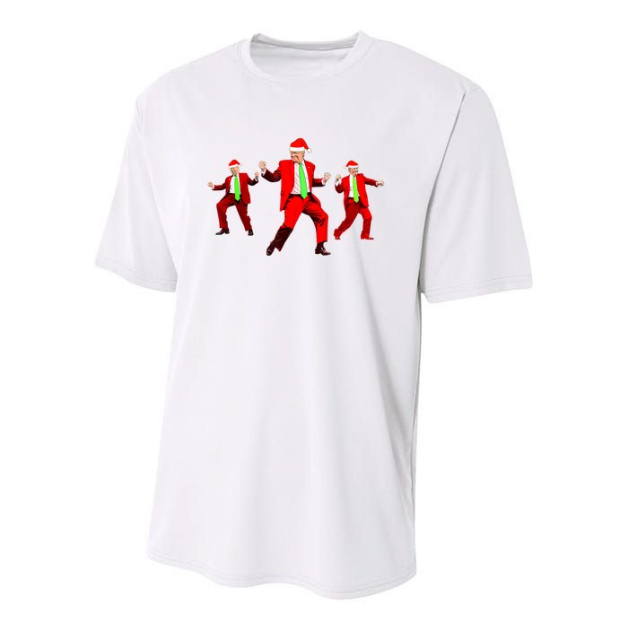 Funny Trump Dance Santa Claus Christmas Xmas Pajamas Holiday Youth Performance Sprint T-Shirt