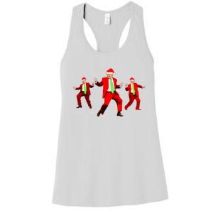 Funny Trump Dance Santa Claus Christmas Xmas Pajamas Holiday Women's Racerback Tank