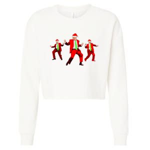 Funny Trump Dance Santa Claus Christmas Xmas Pajamas Holiday Cropped Pullover Crew