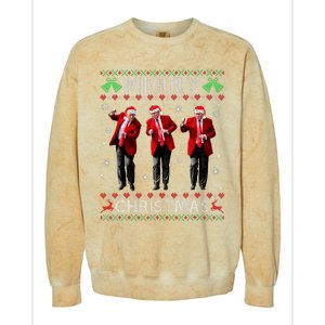 Funny Trump Dance Merry Christmas Ugly Xmas Sweater Pajamas Colorblast Crewneck Sweatshirt