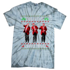 Funny Trump Dance Merry Christmas Ugly Xmas Sweater Pajamas Tie-Dye T-Shirt