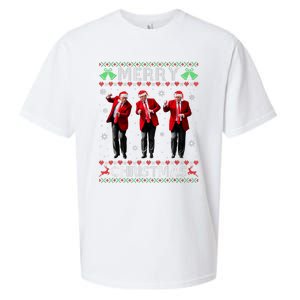 Funny Trump Dance Merry Christmas Ugly Xmas Sweater Pajamas Sueded Cloud Jersey T-Shirt