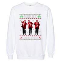 Funny Trump Dance Merry Christmas Ugly Xmas Sweater Pajamas Garment-Dyed Sweatshirt