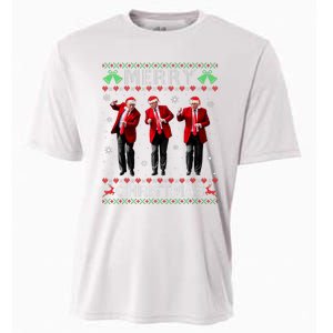 Funny Trump Dance Merry Christmas Ugly Xmas Sweater Pajamas Cooling Performance Crew T-Shirt