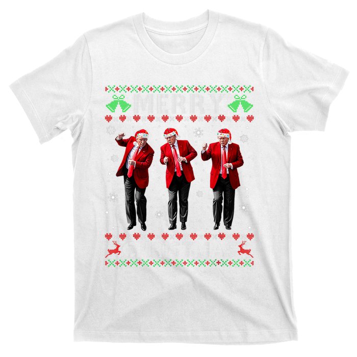 Funny Trump Dance Merry Christmas Ugly Xmas Sweater Pajamas T-Shirt