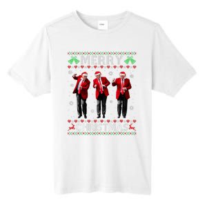 Funny Trump Dance Merry Christmas Ugly Xmas Sweater Pajamas Tall Fusion ChromaSoft Performance T-Shirt