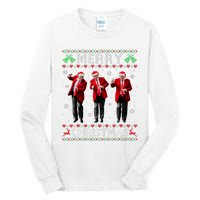 Funny Trump Dance Merry Christmas Ugly Xmas Sweater Pajamas Tall Long Sleeve T-Shirt