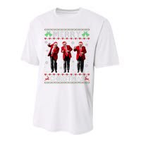 Funny Trump Dance Merry Christmas Ugly Xmas Sweater Pajamas Performance Sprint T-Shirt