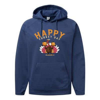 Funny Turkey Day Holiday Festive Dinner Happy Thanksgiving Cool Gift Performance Fleece Hoodie