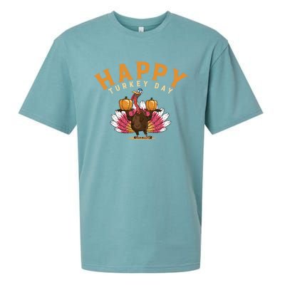 Funny Turkey Day Holiday Festive Dinner Happy Thanksgiving Cool Gift Sueded Cloud Jersey T-Shirt