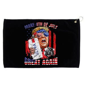 Funny Trump Drinking Make 4th Of July Great Again Us Flag Grommeted Golf Towel